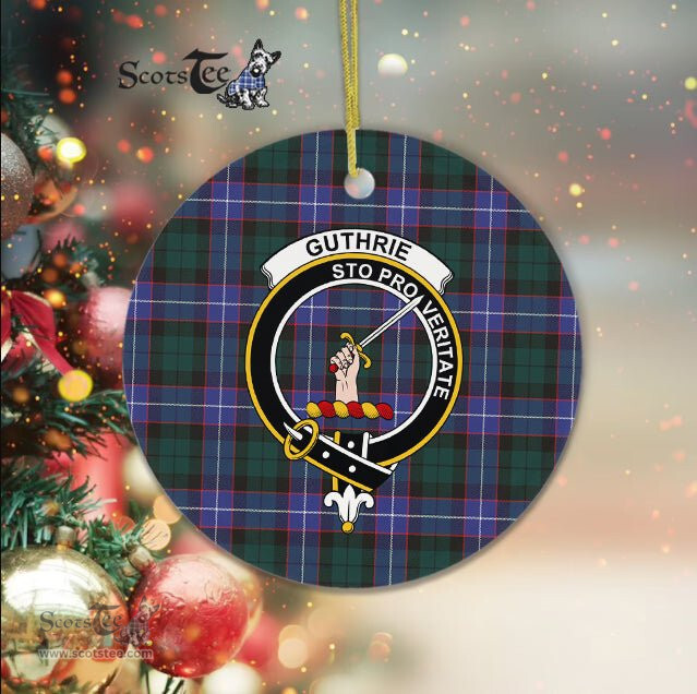 Guthrie Scottish Clan Plaid Ornament Gift. Christmas Tree Ornament Guthrie Clan Tartan Ornament Great Christmas Ornaments Gift - Scotstee Shop
