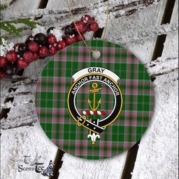 Gray Scottish Clan Plaid Ornament Gift. Christmas Tree Ornament Gray Clan Tartan Ornament Great Christmas Ornaments Gift - Scotstee Shop