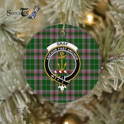 Gray Scottish Clan Plaid Ornament Gift. Christmas Tree Ornament Gray Clan Tartan Ornament Great Christmas Ornaments Gift - Scotstee Shop