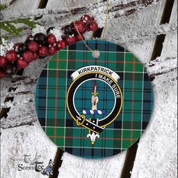 Kirkpatrick Scottish Clan Plaid Ornament Gift. Christmas Tree Ornament Kirkpatrick Clan Tartan Ornament Great Christmas Ornaments Gift - Scotstee Shop
