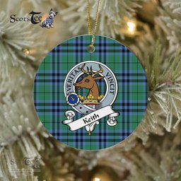 Keith Scottish Clan Badge Plaid Ornament Gift. Christmas Tree Ornament Keith Clan Tartan Ornament Great Christmas Ornaments Gift - Scotstee Shop