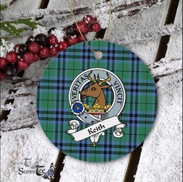 Keith Scottish Clan Badge Plaid Ornament Gift. Christmas Tree Ornament Keith Clan Tartan Ornament Great Christmas Ornaments Gift - Scotstee Shop