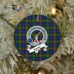 Gunn Scottish Clan Badge Plaid Ornament Gift. Christmas Tree Ornament Gunn Clan Tartan Ornament Great Christmas Ornaments Gift - Scotstee Shop