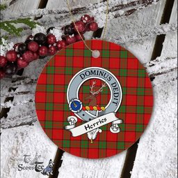 Herries Scottish Clan Badge Plaid Ornament Gift. Christmas Tree Ornament Herries Clan Tartan Ornament Great Christmas Ornaments Gift - Scotstee Shop