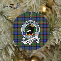 MacLaren Scottish Clan Badge Plaid Ornament Gift. Christmas Tree Ornament MacLaren Clan Tartan Ornament Great Christmas Ornaments Gift - Scotstee Shop