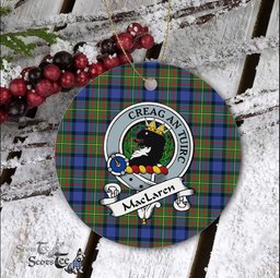 MacLaren Scottish Clan Badge Plaid Ornament Gift. Christmas Tree Ornament MacLaren Clan Tartan Ornament Great Christmas Ornaments Gift - Scotstee Shop