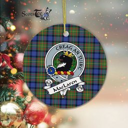 MacLaren Scottish Clan Badge Plaid Ornament Gift. Christmas Tree Ornament MacLaren Clan Tartan Ornament Great Christmas Ornaments Gift - Scotstee Shop
