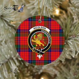 Nicolson Scottish Clan Plaid Ornament Gift. Christmas Tree Ornament Nicolson Clan Tartan Ornament Great Christmas Ornaments Gift - Scotstee Shop
