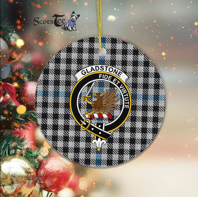 Scotstee Shop - Gladstone Scottish Clan Plaid Ornament Gift. Christmas Tree Ornament Gladstone Clan Tartan Ornament Great Christmas Ornaments Gift