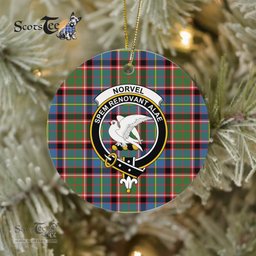 Norvel Scottish Clan Plaid Ornament Gift. Christmas Tree Ornament Norvel Clan Tartan Ornament Great Christmas Ornaments Gift - Scotstee Shop