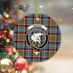 Norvel Scottish Clan Plaid Ornament Gift. Christmas Tree Ornament Norvel Clan Tartan Ornament Great Christmas Ornaments Gift - Scotstee Shop