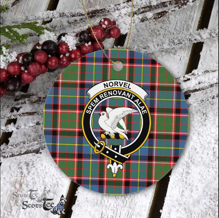 Norvel Scottish Clan Plaid Ornament Gift. Christmas Tree Ornament Norvel Clan Tartan Ornament Great Christmas Ornaments Gift - Scotstee Shop