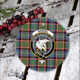 Norvel Scottish Clan Plaid Ornament Gift. Christmas Tree Ornament Norvel Clan Tartan Ornament Great Christmas Ornaments Gift - Scotstee Shop
