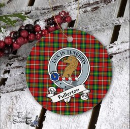 Fullerton Scottish Clan Badge Plaid Ornament Gift. Christmas Tree Ornament Fullerton Clan Tartan Ornament Great Christmas Ornaments Gift - Scotstee Shop