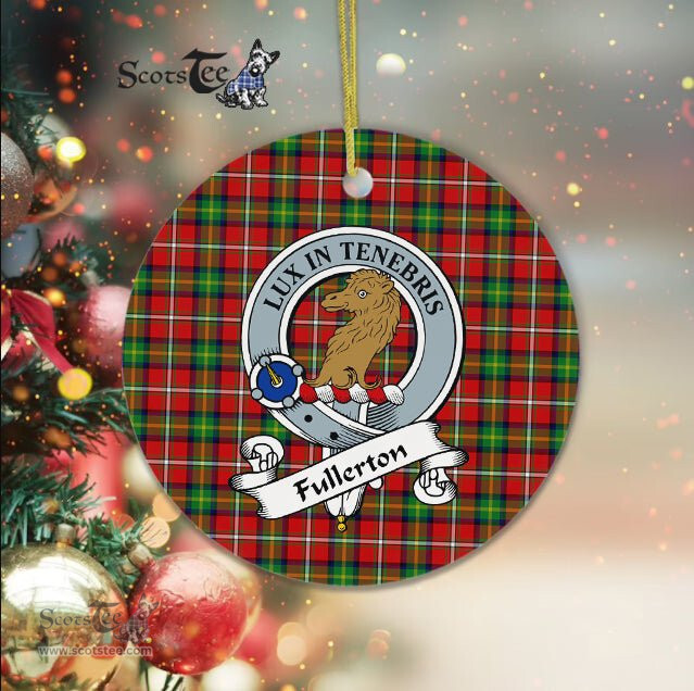 Fullerton Scottish Clan Badge Plaid Ornament Gift. Christmas Tree Ornament Fullerton Clan Tartan Ornament Great Christmas Ornaments Gift - Scotstee Shop