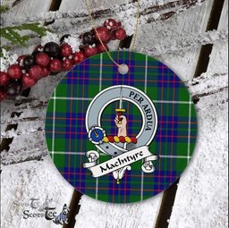 MacIntyre Scottish Clan Badge Plaid Ornament Gift. Christmas Tree Ornament MacIntyre Clan Tartan Ornament Great Christmas Ornaments Gift - Scotstee Shop