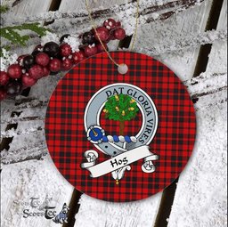 Hog Scottish Clan Badge Plaid Ornament Gift. Christmas Tree Ornament Hog Clan Tartan Ornament Great Christmas Ornaments Gift - Scotstee Shop