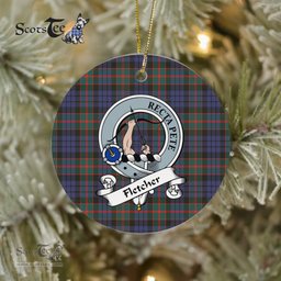 Fletcher Scottish Clan Badge Plaid Ornament Gift. Christmas Tree Ornament Fletcher Clan Tartan Ornament Great Christmas Ornaments Gift - Scotstee Shop