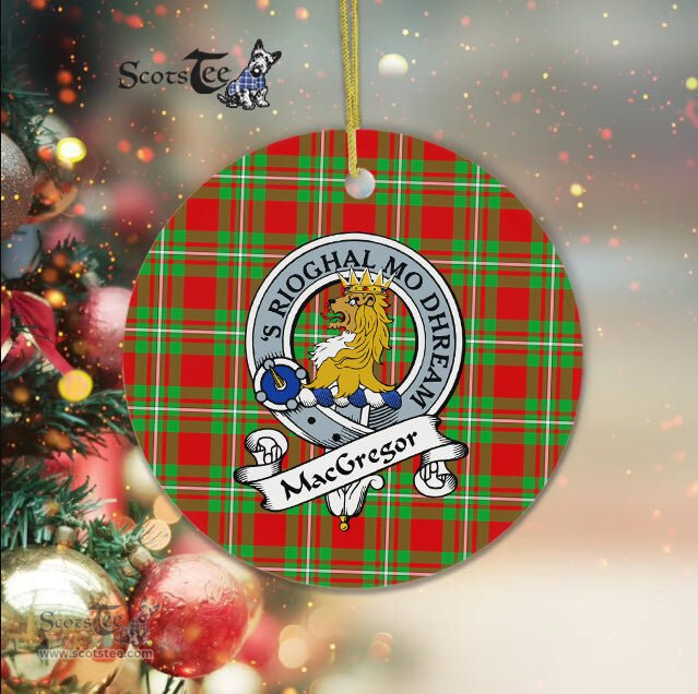 MacGregor Scottish Clan Badge Plaid Ornament Gift. Christmas Tree Ornament MacGregor Clan Tartan Ornament Great Christmas Ornaments Gift - Scotstee Shop