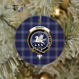 Nevoy Scottish Clan Plaid Ornament Gift. Christmas Tree Ornament Nevoy Clan Tartan Ornament Great Christmas Ornaments Gift - Scotstee Shop