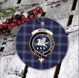 Nevoy Scottish Clan Plaid Ornament Gift. Christmas Tree Ornament Nevoy Clan Tartan Ornament Great Christmas Ornaments Gift - Scotstee Shop