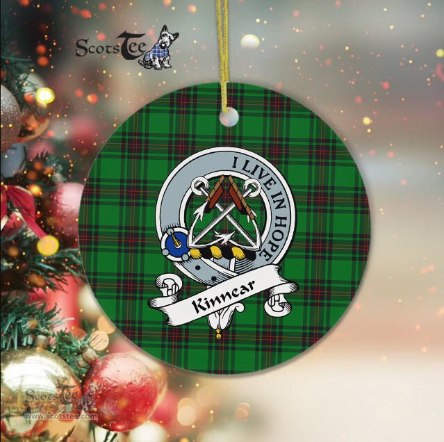 Kinnear Scottish Clan Badge Plaid Ornament Gift. Christmas Tree Ornament Kinnear Clan Tartan Ornament Great Christmas Ornaments Gift - Scotstee Shop