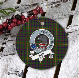 Hall Scottish Clan Badge Plaid Ornament Gift. Christmas Tree Ornament Hall Clan Tartan Ornament Great Christmas Ornaments Gift - Scotstee Shop