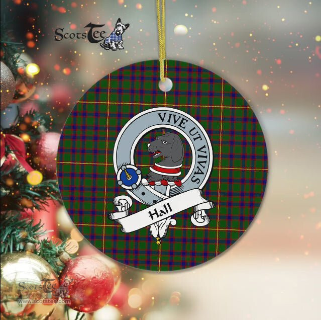Hall Scottish Clan Badge Plaid Ornament Gift. Christmas Tree Ornament Hall Clan Tartan Ornament Great Christmas Ornaments Gift - Scotstee Shop