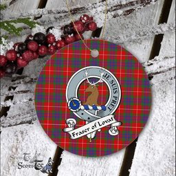 Fraser Of Lovat Scottish Clan Badge Plaid Ornament Gift. Christmas Tree Ornament Fraser Clan Tartan Ornament Great Christmas Ornaments Gift - Scotstee Shop