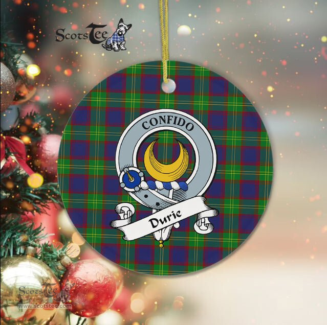 Durie Scottish Clan Badge Plaid Ornament Gift. Christmas Tree Ornament Durie Clan Tartan Ornament Great Christmas Ornaments Gift - Scotstee Shop