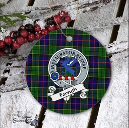 Forsyth Scottish Clan Badge Plaid Ornament Gift. Christmas Tree Ornament Forsyth Clan Tartan Ornament Great Christmas Ornaments Gift - Scotstee Shop