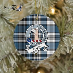 Napier Scottish Clan Badge Plaid Ornament Gift. Christmas Tree Ornament Napier Clan Tartan Ornament Great Christmas Ornaments Gift - Scotstee Shop