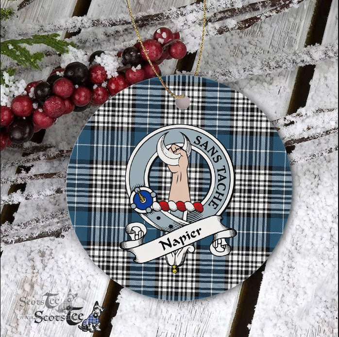 Napier Scottish Clan Badge Plaid Ornament Gift. Christmas Tree Ornament Napier Clan Tartan Ornament Great Christmas Ornaments Gift - Scotstee Shop