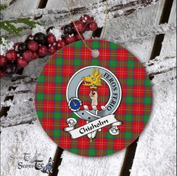 Chisholm Scottish Clan Badge Plaid Ornament Gift. Christmas Tree Ornament Chisholm Clan Tartan Ornament Great Christmas Ornaments Gift - Scotstee Shop