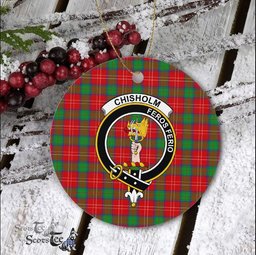 Chisholm Scottish Clan Badge Plaid Ornament Gift. Christmas Tree Ornament Chisholm Clan Tartan Ornament Great Christmas Ornaments Gift - Scotstee Shop