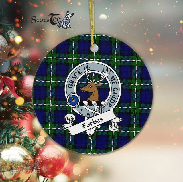 Forbes Scottish Clan Badge Plaid Ornament Gift. Christmas Tree Ornament Forbes Clan Tartan Ornament Great Christmas Ornaments Gift - Scotstee Shop