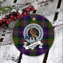 Chalmers Scottish Clan Badge Plaid Ornament Gift. Christmas Tree Ornament Chalmers Clan Tartan Ornament Great Christmas Ornaments Gift - Scotstee Shop