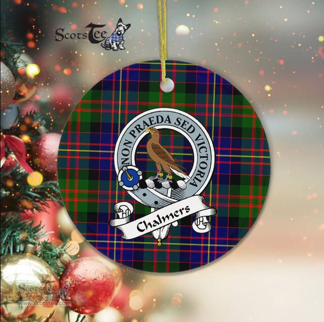 Chalmers Scottish Clan Badge Plaid Ornament Gift. Christmas Tree Ornament Chalmers Clan Tartan Ornament Great Christmas Ornaments Gift - Scotstee Shop