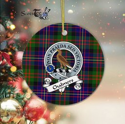 Chalmers Scottish Clan Badge Plaid Ornament Gift. Christmas Tree Ornament Chalmers Clan Tartan Ornament Great Christmas Ornaments Gift - Scotstee Shop