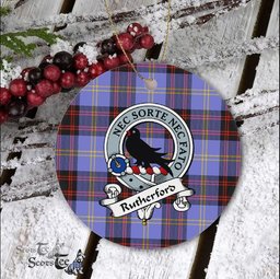 Rutherford Scottish Clan Badge Plaid Ornament Gift. Christmas Tree Ornament Rutherford Clan Tartan Ornament Great Christmas Ornaments Gift - Scotstee Shop