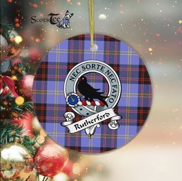 Rutherford Scottish Clan Badge Plaid Ornament Gift. Christmas Tree Ornament Rutherford Clan Tartan Ornament Great Christmas Ornaments Gift - Scotstee Shop