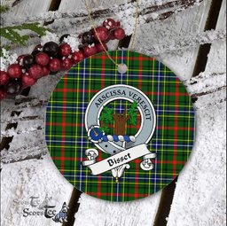 Bisset Scottish Clan Badge Plaid Ornament Gift. Christmas Tree Ornament Bisset Clan Tartan Ornament Great Christmas Ornaments Gift - Scotstee Shop