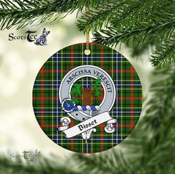 Bisset Scottish Clan Badge Plaid Ornament Gift. Christmas Tree Ornament Bisset Clan Tartan Ornament Great Christmas Ornaments Gift - Scotstee Shop