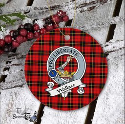 Scotstee Shop - Wallace Scottish Clan Badge Plaid Ornament Gift. Christmas Tree Ornament Wallace Clan Tartan Ornament Great Christmas Ornaments Gift