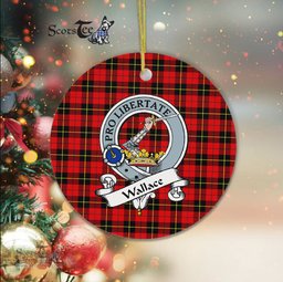 Scotstee Shop - Wallace Scottish Clan Badge Plaid Ornament Gift. Christmas Tree Ornament Wallace Clan Tartan Ornament Great Christmas Ornaments Gift