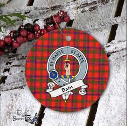 Bain Scottish Clan Badge Plaid Ornament Gift. Christmas Tree Ornament Bain Clan Tartan Ornament Great Christmas Ornaments Gift - Scotstee Shop