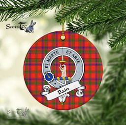 Bain Scottish Clan Badge Plaid Ornament Gift. Christmas Tree Ornament Bain Clan Tartan Ornament Great Christmas Ornaments Gift - Scotstee Shop