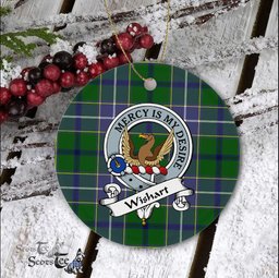 Scotstee Shop - Wishart Scottish Clan Badge Plaid Ornament Gift. Christmas Tree Ornament Wishart Clan Tartan Ornament Great Christmas Ornaments Gift