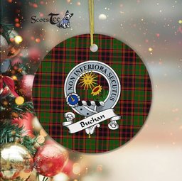 Buchan Scottish Clan Badge Plaid Ornament Gift. Christmas Tree Ornament Buchan Clan Tartan Ornament Great Christmas Ornaments Gift - Scotstee Shop