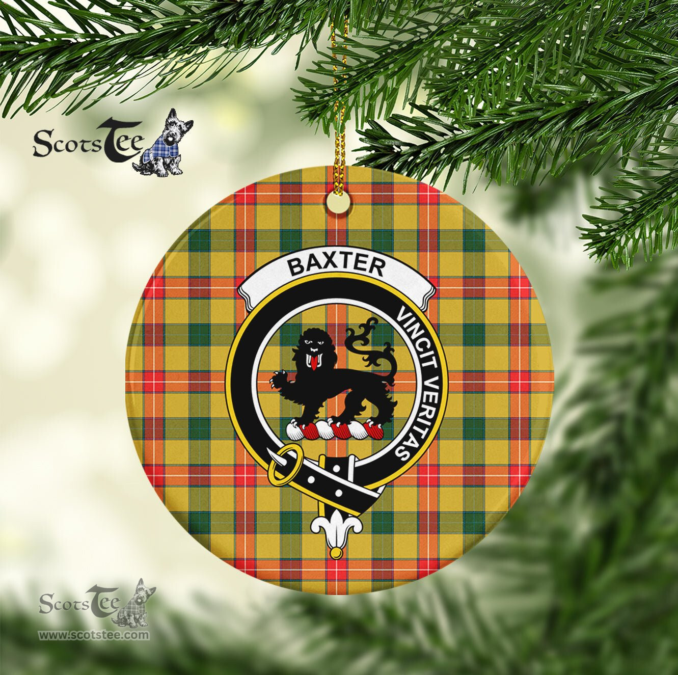 Baxter Scottish Clan Plaid Ornament Gift. Christmas Tree Ornament Baxter Clan Tartan Ornament Great Christmas Ornaments Gift - Scotstee Shop